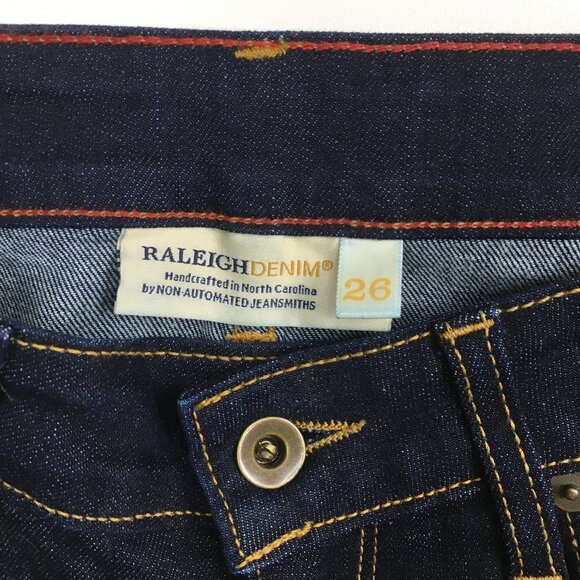 RALEIGH Hand Crafted North Carolina US Dark Wash Straight Leg 5 Pocket Jeans - Picture 2 of 16